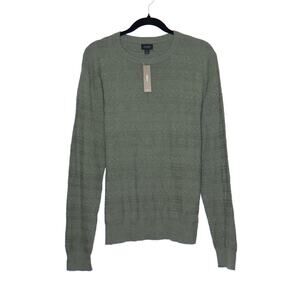 J. CREW NEW Cotton Sweater In Combination Guernsey Stitch Olive Green Men's M